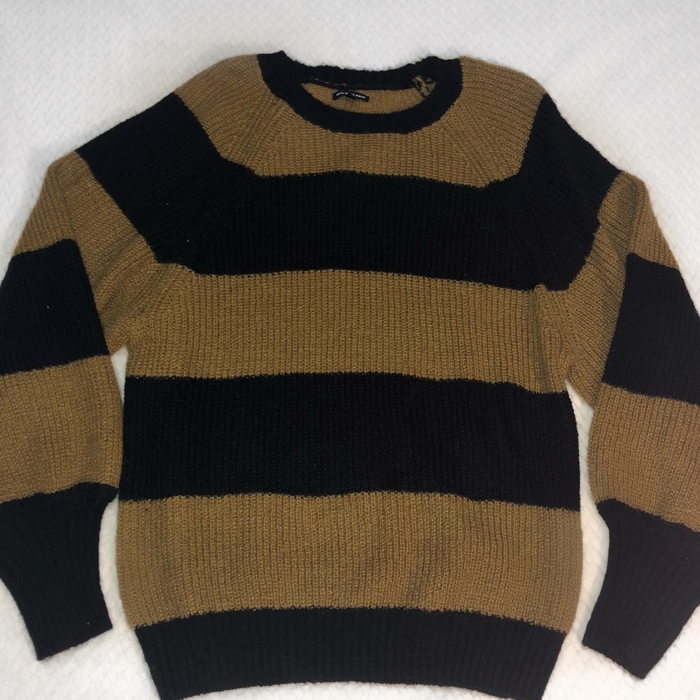 Women's Striped Long Sleeve Cozy Crew Neck Sweater